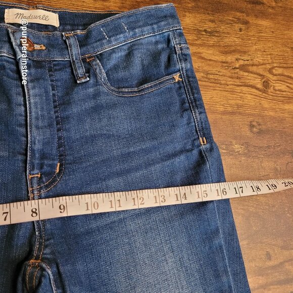 Madewell Jeans 28 Skinny 9" Mid Rise Tummy Control Medium Dark Wash Stretch - Picture 9 of 13